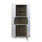 2 Door Aluminum Cabinet With Open Compartment And Rivet Accents, Silver By Benzara | Cabinets |  Modishstore  - 4