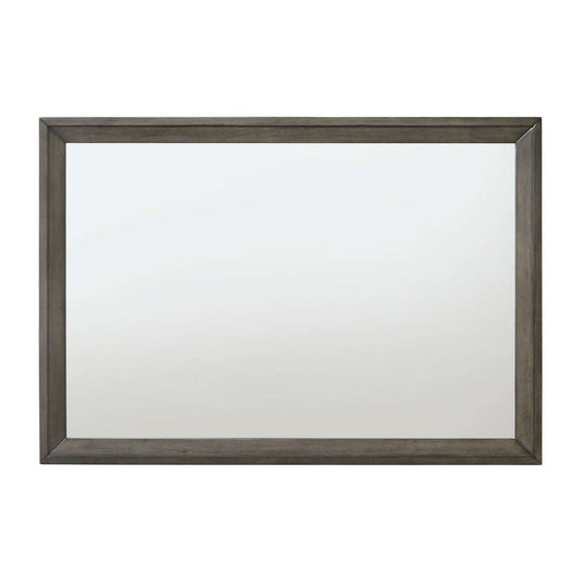 Rectangular Wooden Frame Mirror With Mounting Hardware, Gray And Silver By Benzara | Mirrors |  Modishstore 