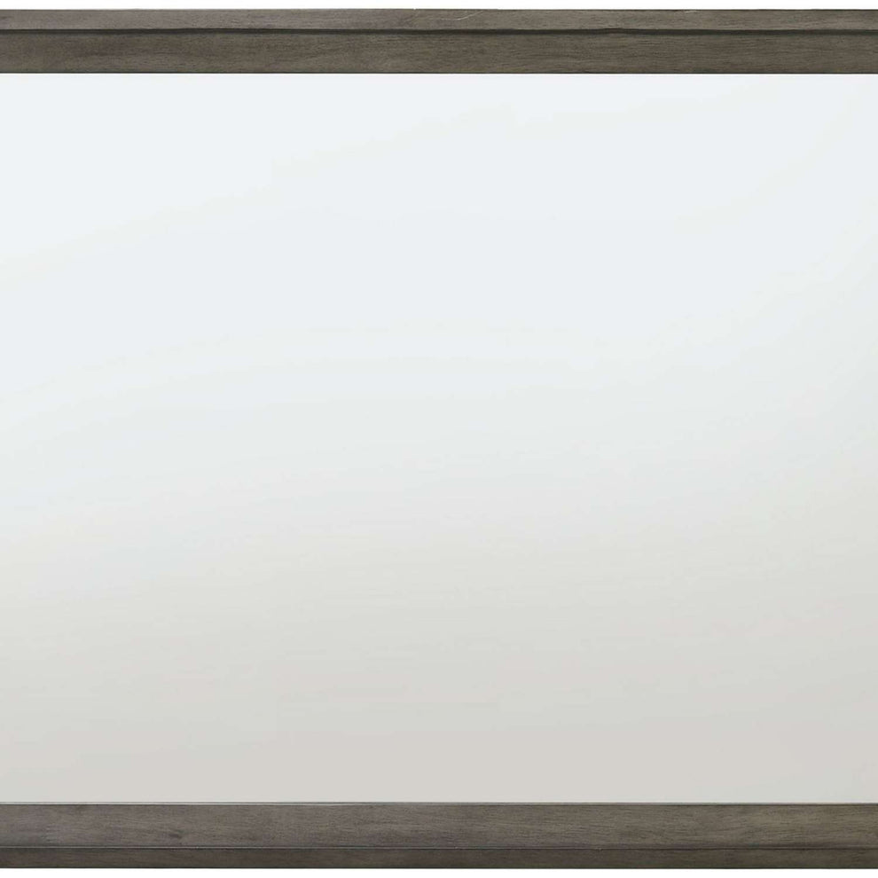 Rectangular Wooden Frame Mirror With Mounting Hardware, Gray And Silver By Benzara | Mirrors |  Modishstore  - 4