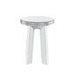 Round Mirror Panel Inlay End Table With Faux Crystals Accents, Silver By Benzara | End Tables | Modishstore