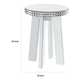 Round Mirror Panel Inlay End Table With Faux Crystals Accents, Silver By Benzara | End Tables | Modishstore - 5