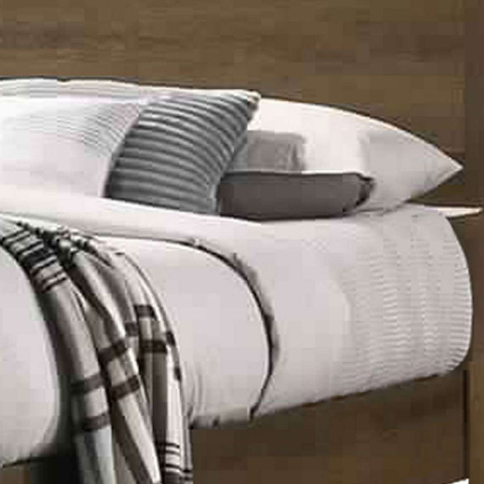 Transitional Style Wooden Eastern King Bed With Raised Molding Trim, Brown By Benzara | Beds |  Modishstore  - 3