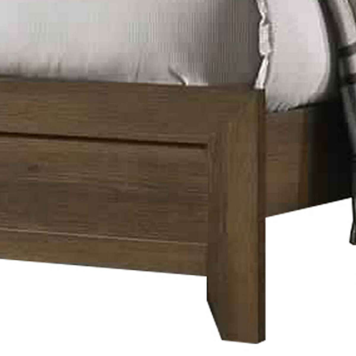 Transitional Style Wooden Eastern King Bed With Raised Molding Trim, Brown By Benzara | Beds |  Modishstore  - 2