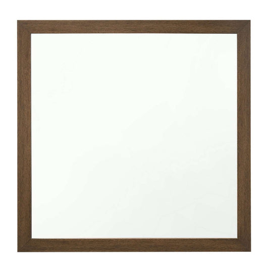 Transitional Style Wooden Frame Mirror With Grain Details, Brown By Benzara | Mirrors |  Modishstore 