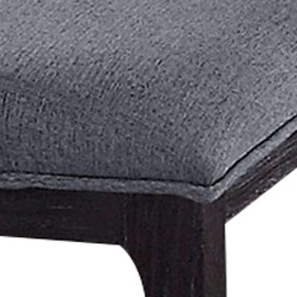 Wooden Counter Height Stool With Fabric Upholstered Seat, Gray And Brown By Benzara | Stools |  Modishstore  - 4