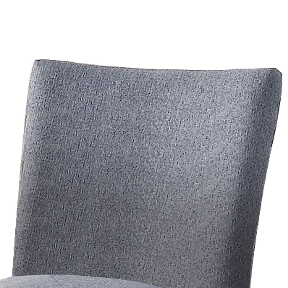 Fabric Counter Height Chairs With Curved Back, Set Of 2, Blue And Brown By Benzara | Dining Chairs | Modishstore - 2