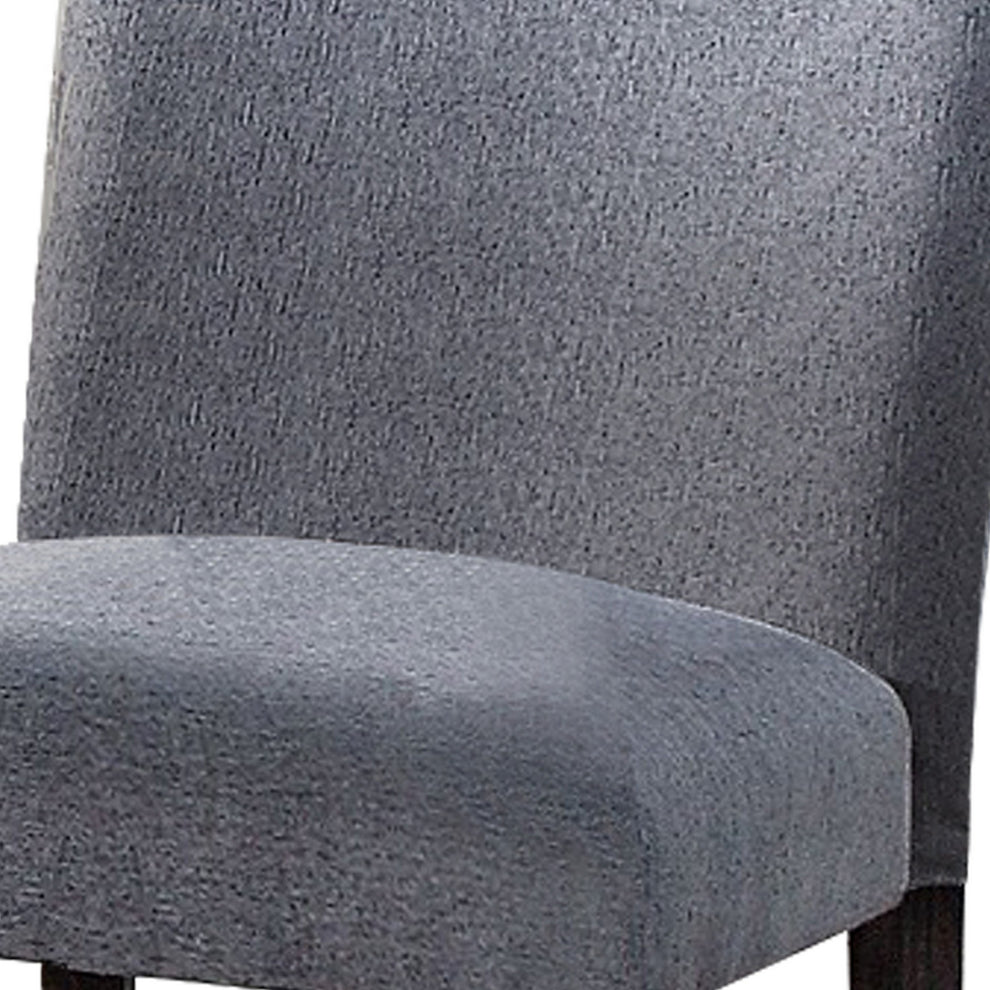 Fabric Counter Height Chairs With Curved Back, Set Of 2, Blue And Brown By Benzara | Dining Chairs | Modishstore - 3
