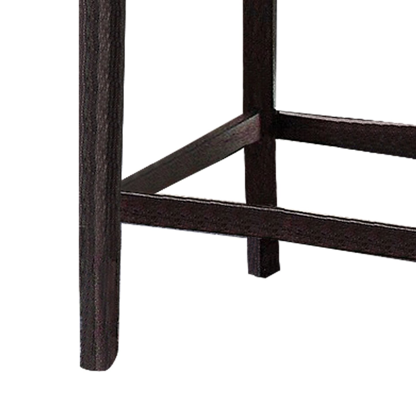 Fabric Counter Height Chairs With Curved Back, Set Of 2, Blue And Brown By Benzara | Dining Chairs | Modishstore - 4