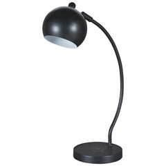 Metal Frame Desk Lamp With Adjustable Shade Black By Benzara