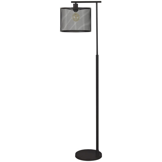 Metal Frame Floor Lamp With Caged Shade Dark Bronze By Benzara | Floor Lamps | Modishstore