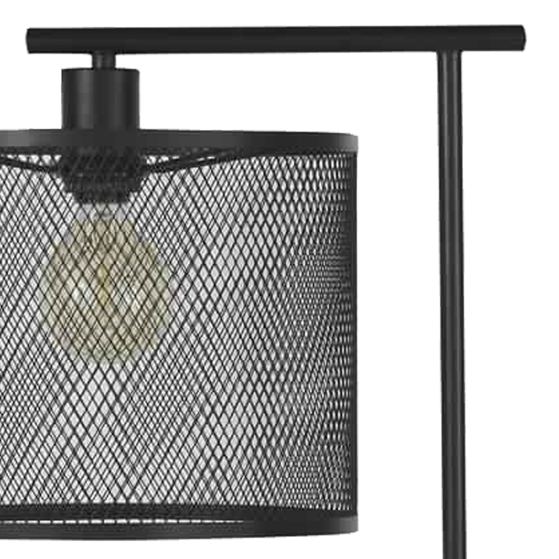Metal Frame Floor Lamp With Caged Shade Dark Bronze By Benzara | Floor Lamps | Modishstore - 3
