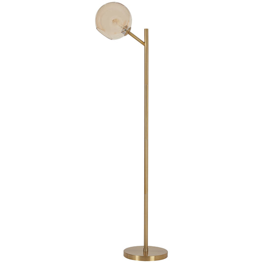 Metal Frame Floor Lamp With Glass Shade Gold By Benzara | Floor Lamps | Modishstore
