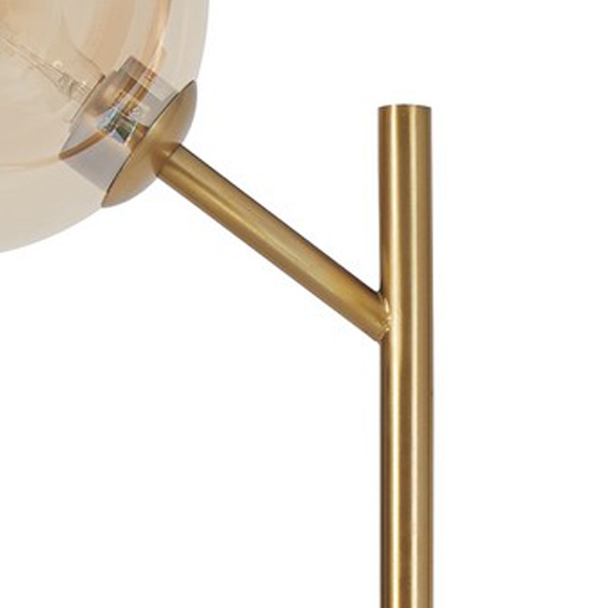 Metal Frame Floor Lamp With Glass Shade Gold By Benzara | Floor Lamps | Modishstore - 3