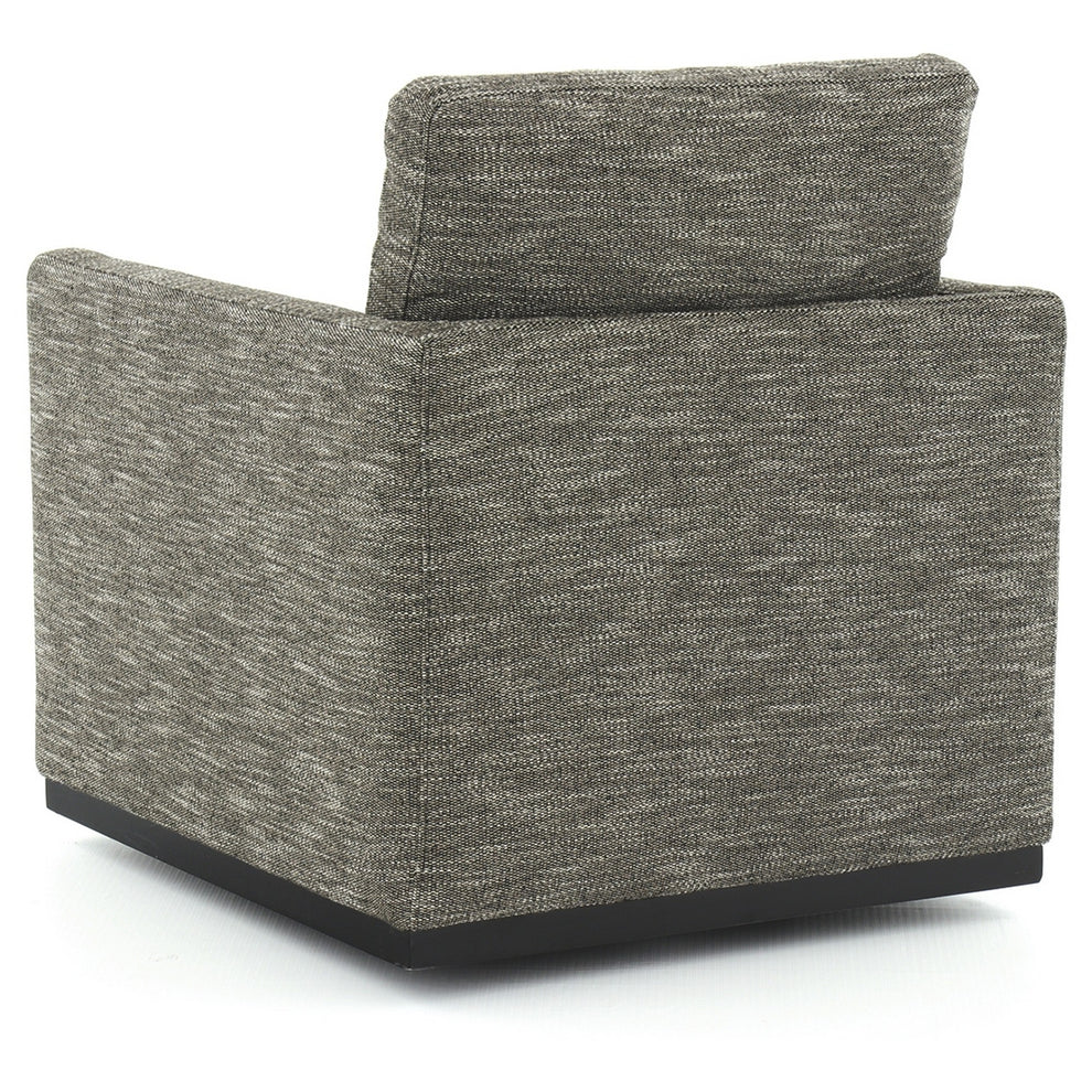 Swivel Fabric Upholstered Accent Chair With Track Arms And Trim Base Gray By Benzara | Accent Chairs | Modishstore - 2