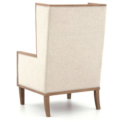 Wooden Frame Accent Chair With High Wingback And Track ArmsBeige And Brown By Benzara