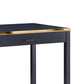 2 Drawer Rectangular Desk With 2 Open Shelves Black And Gold By Benzara | Desks | Modishstore - 4
