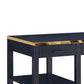 2 Drawer Rectangular Desk With 2 Open Shelves Black And Gold By Benzara | Desks | Modishstore - 3