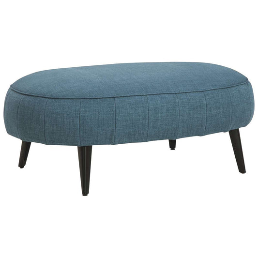 Fabric Upholstered Oversized Accent Ottoman With Metal Legs, Blue By Benzara | Ottomans |  Modishstore 