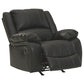Faux Leather Upholstered Rocker Recliner With Jumbo Stitching, Black By Benzara | Chairs & Recliners | Modishstore - 3