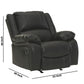 Faux Leather Upholstered Rocker Recliner With Jumbo Stitching, Black By Benzara | Chairs & Recliners | Modishstore - 5