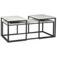 3 Piece Metal Frame Occasional Table Set With Marble Top, White And Black By Benzara | Coffee Tables |  Modishstore  - 5