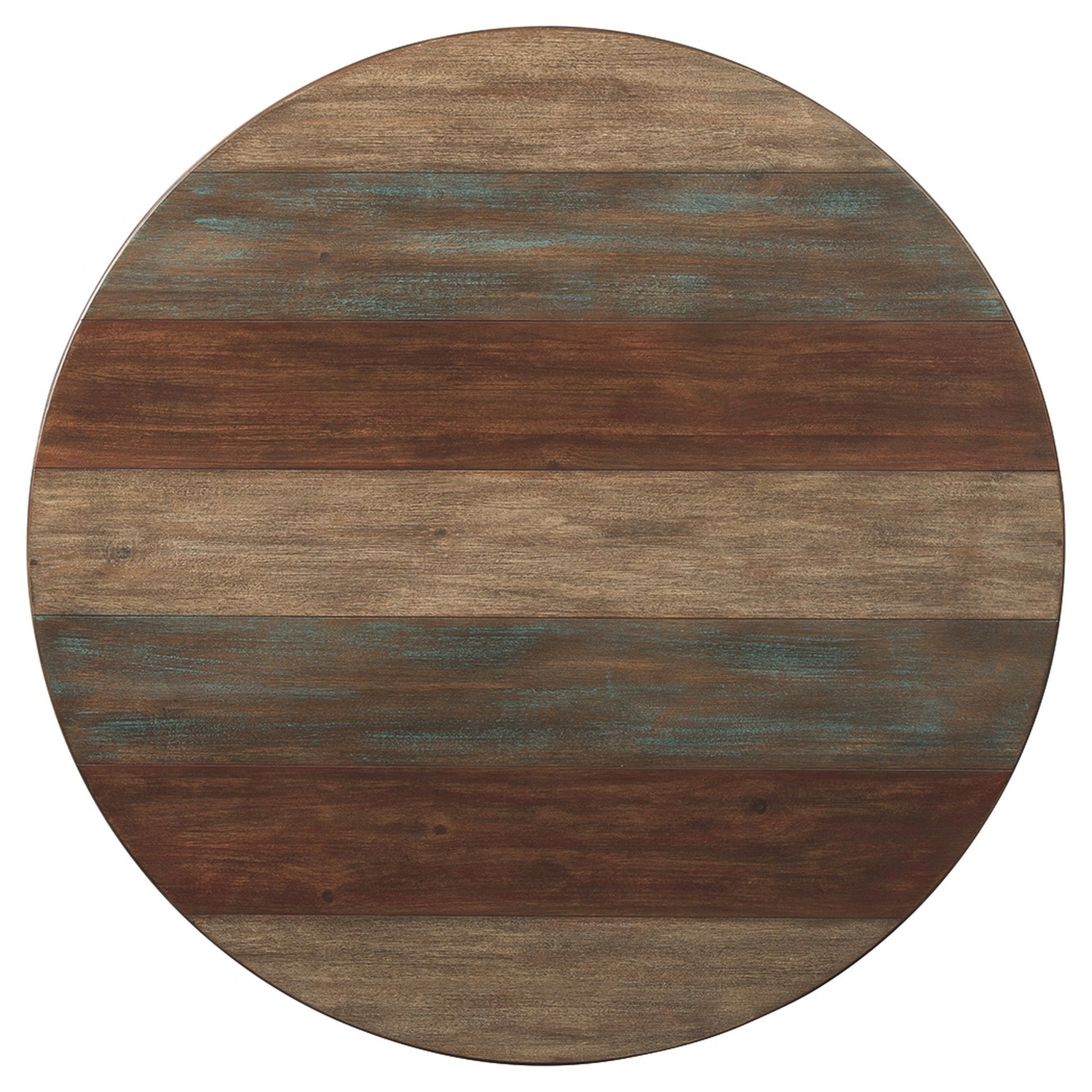 Rustic Plank Style Round Shape Cocktail And 2 End Tables, Set Of 3, Brown By Benzara | End Tables | Modishstore - 3