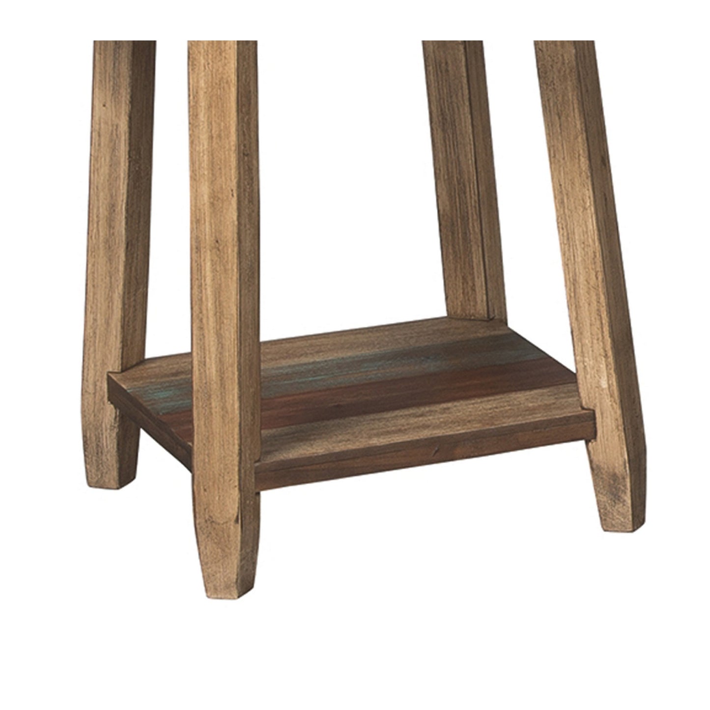 Rustic Plank Style Round Shape Cocktail And 2 End Tables, Set Of 3, Brown By Benzara | End Tables | Modishstore - 2