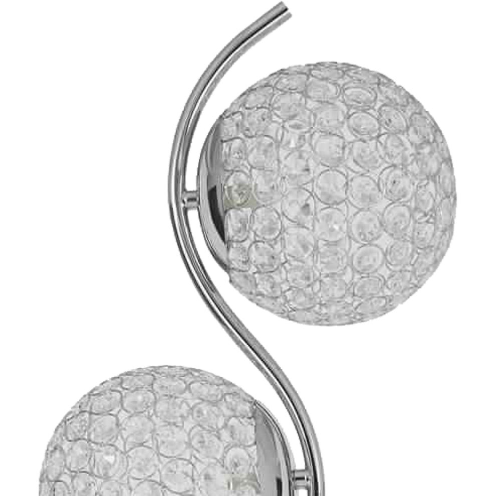 Contemporary Floor Lamp With Metal And Acrylic Ball Shades, Silver By Benzara | Floor Lamps | Modishstore - 2