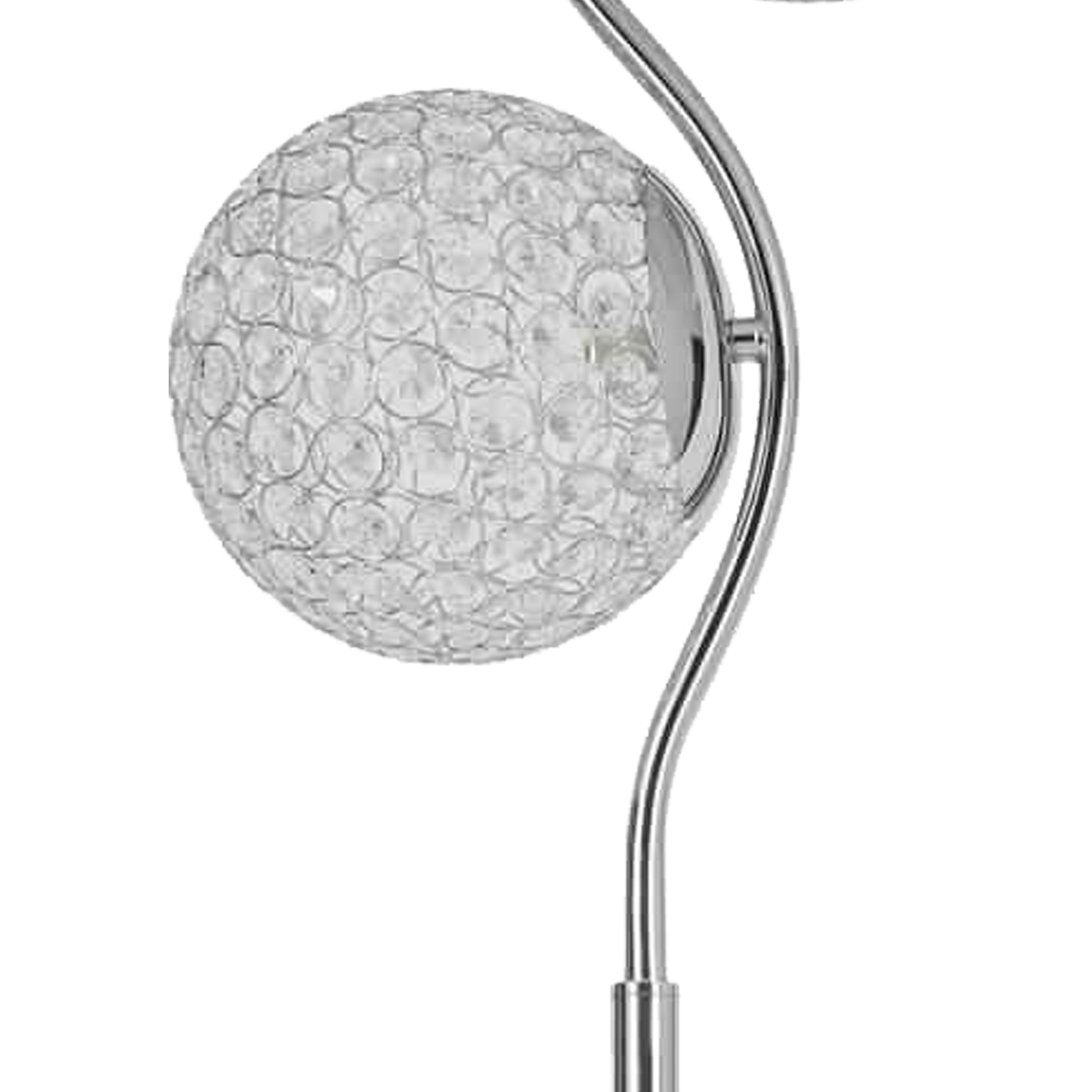 Contemporary Floor Lamp With Metal And Acrylic Ball Shades, Silver By Benzara | Floor Lamps | Modishstore - 3