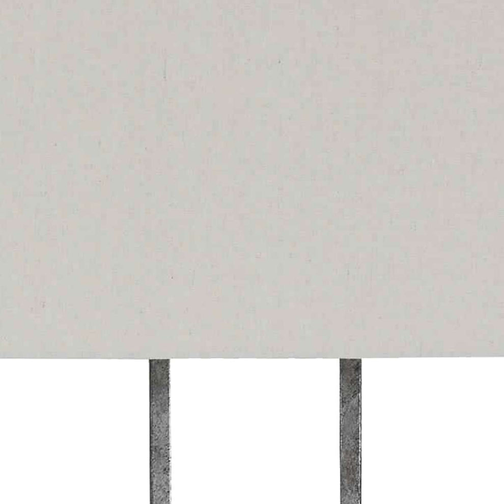 Open Capsule Metal Body Table Lamp With Fabric Drum Shade, Gray And White By Benzara | Table Lamps |  Modishstore  - 4