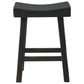 25 Inch Wooden Saddle Stool With Angular Legs Set Of 2 Black By Benzara | Stools | Modishstore - 2