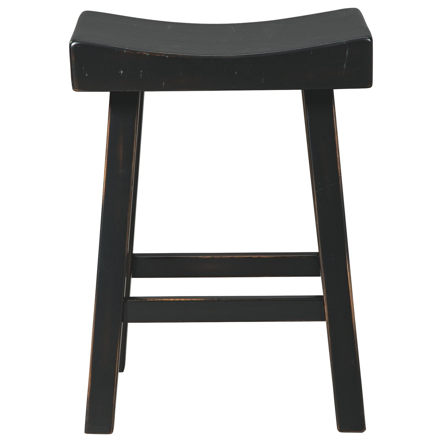 25 Inch Wooden Saddle Stool With Angular Legs Set Of 2 Black By Benzara | Stools | Modishstore - 2