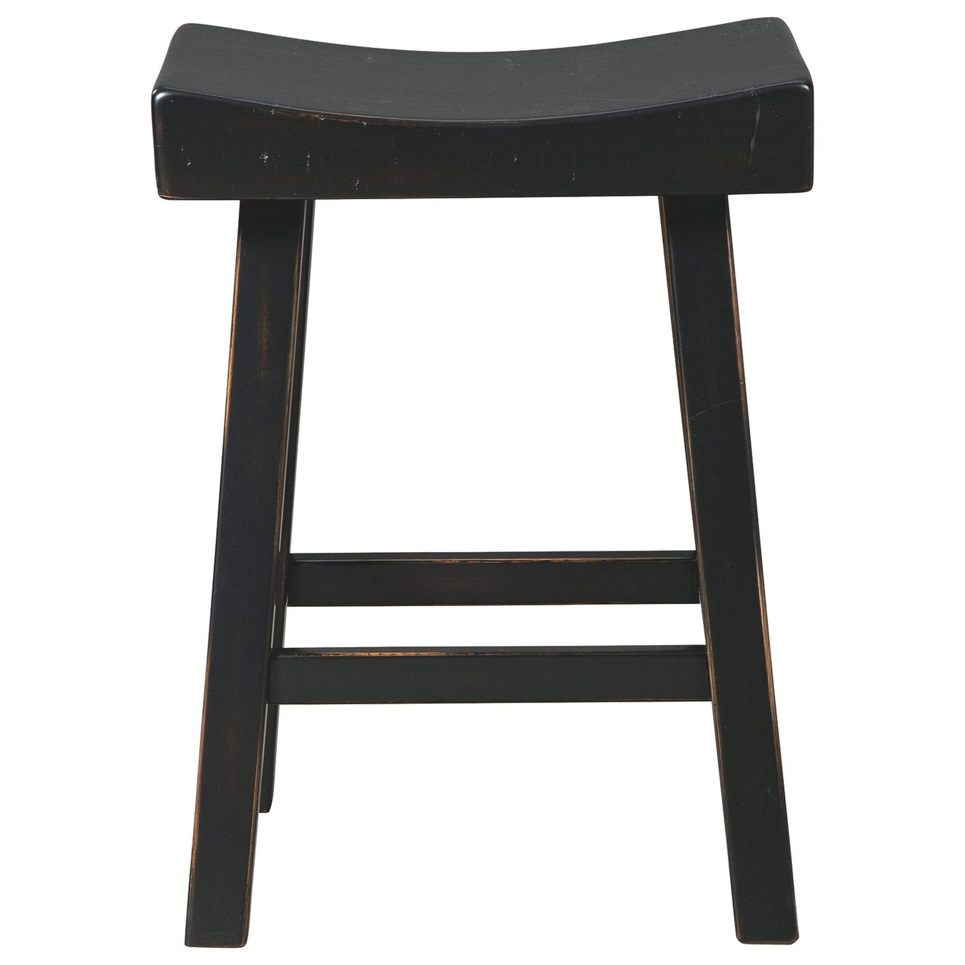 25 Inch Wooden Saddle Stool With Angular Legs Set Of 2 Black By Benzara | Stools | Modishstore - 2