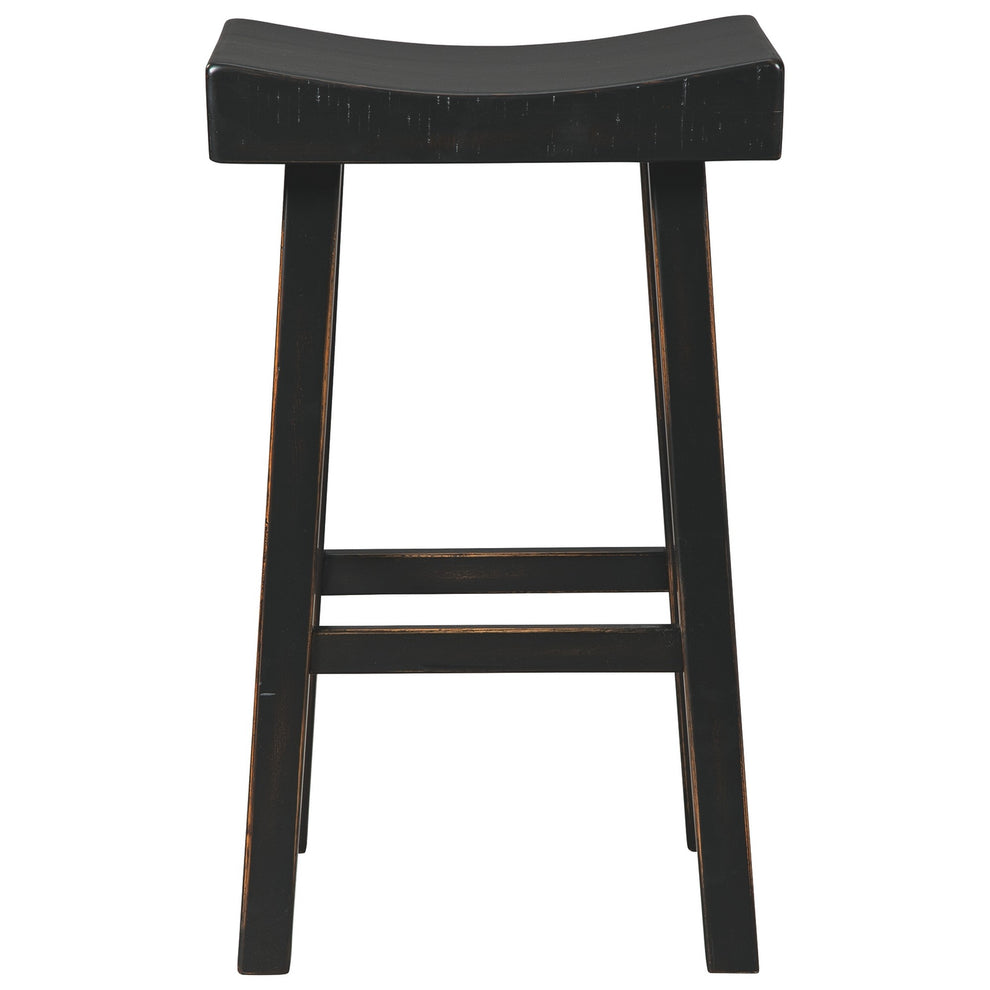 31 Inch Wooden Saddle Stool With Angular Legs Set Of 2 Black By Benzara | Stools | Modishstore - 4