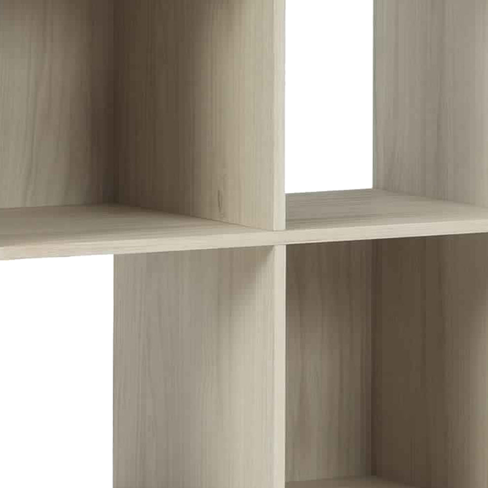 8 Cube Wooden Organizer With Grain Details Natural Brown By Benzara | Shelves & Shelving Units | Modishstore - 3