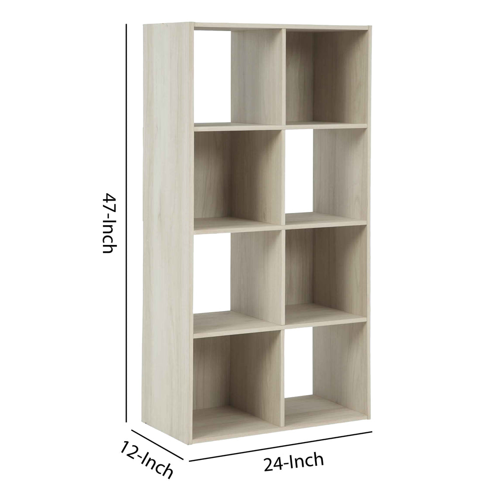 8 Cube Wooden Organizer With Grain Details Natural Brown By Benzara | Shelves & Shelving Units | Modishstore - 5