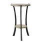 Round Wooden Top Accent Table With Flared Metal Legs Brown And Gray By Benzara | Accent Tables | Modishstore