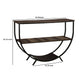 Curved Metal Frame Console Sofa Table With Plank Shelves Distressed Brown By Benzara | End Tables | Modishstore - 5