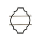 2 Tier Wooden Wall Shelf With Quatrefoil Design Open Metal Frame Black By Benzara | Shelves & Shelving Units | Modishstore