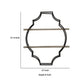 2 Tier Wooden Wall Shelf With Quatrefoil Design Open Metal Frame Black By Benzara | Shelves & Shelving Units | Modishstore - 5