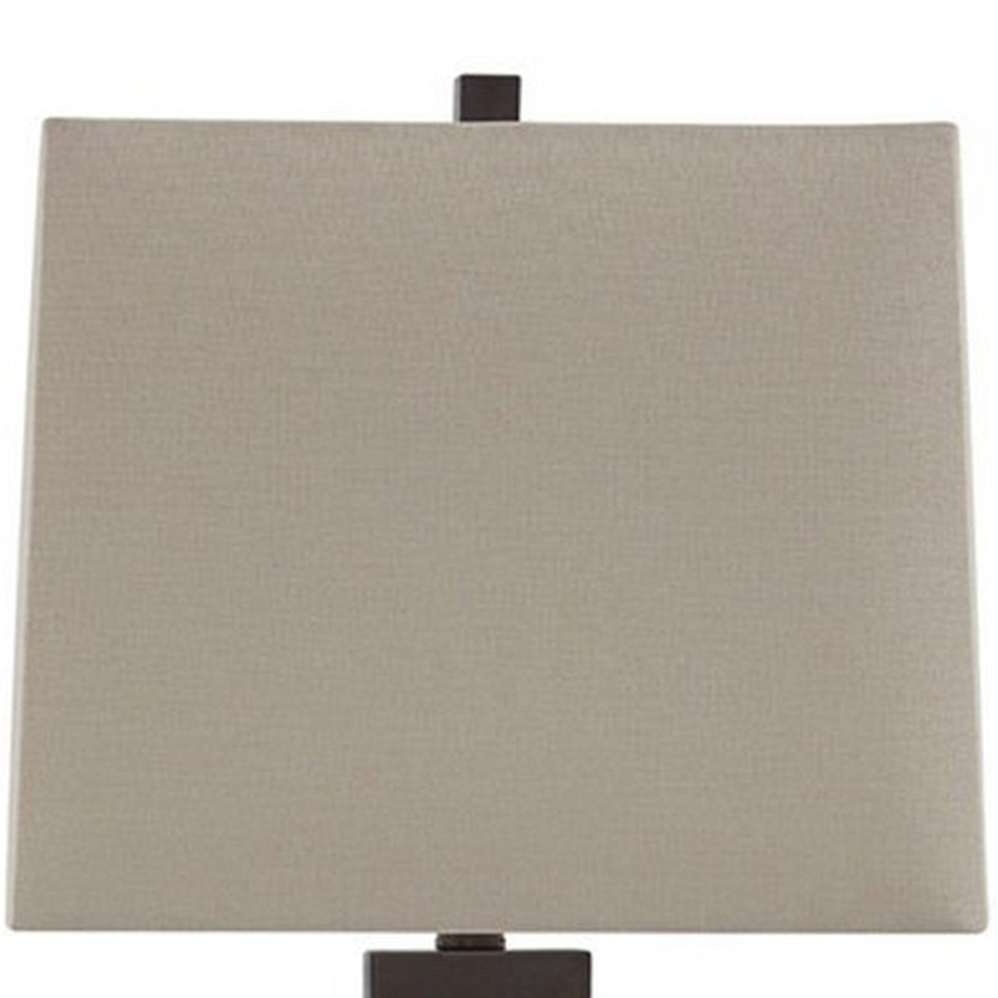 Glass And Metal Base Table Lamp With Square Shade Set Of 2 Clear And Gray By Benzara | Desk Lamps | Modishstore - 4