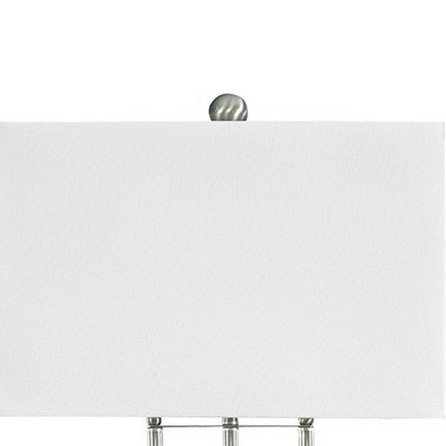 Crystal Accented Metal Table Lamp With Hardback Shade White And Silver By Benzara | Desk Lamps | Modishstore - 4