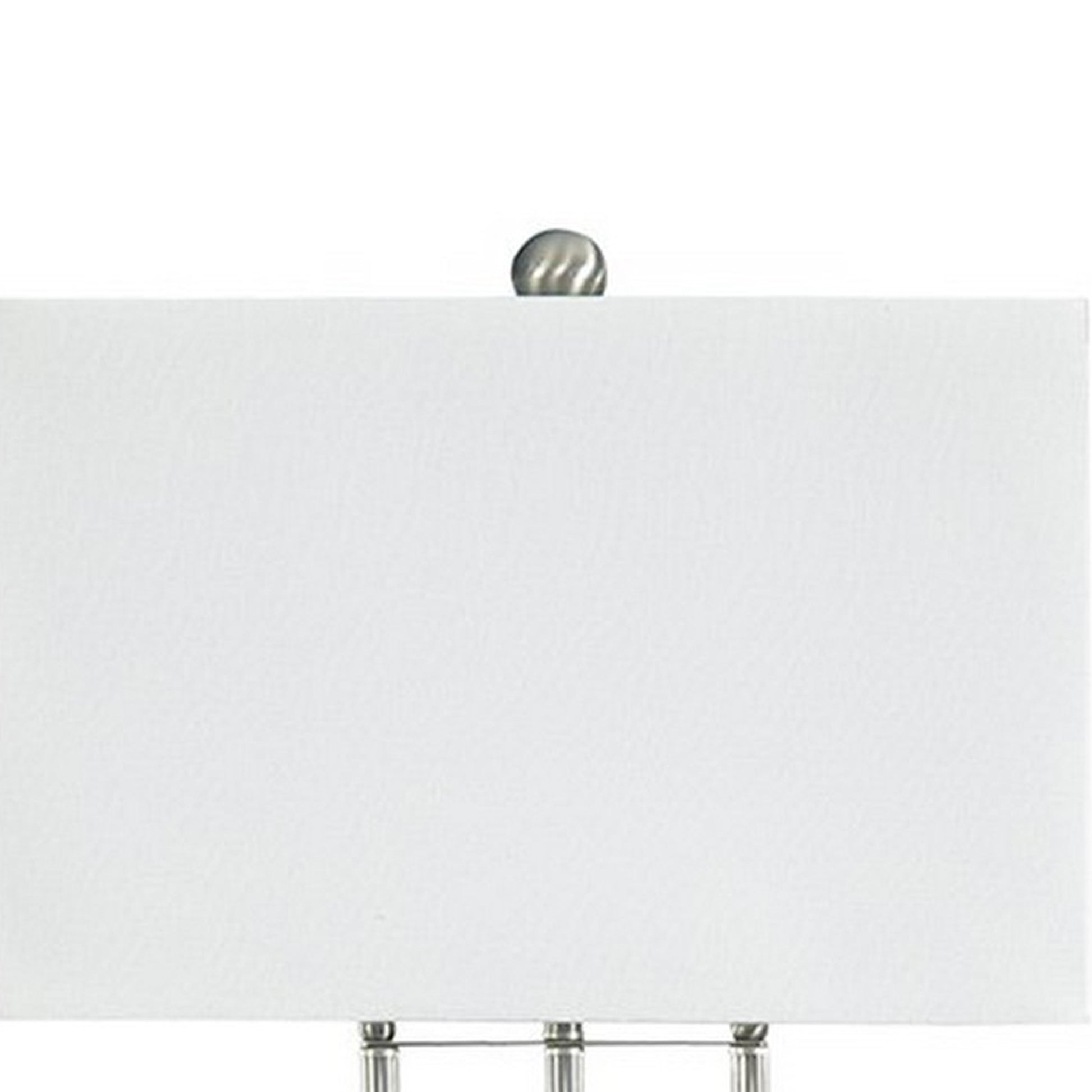 Crystal Accented Metal Table Lamp With Hardback Shade White And Silver By Benzara | Desk Lamps | Modishstore - 4