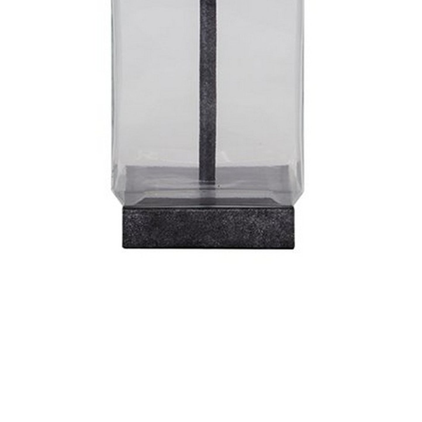 Smoky Glass Frame Table Lamp With Fabric Shade Light Gray And Clear By Benzara | Desk Lamps | Modishstore - 2