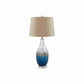 Vase Shape Frame Table Lamp With Fabric Shade Set Of 2 Beige And Blue By Benzara | Desk Lamps | Modishstore - 2