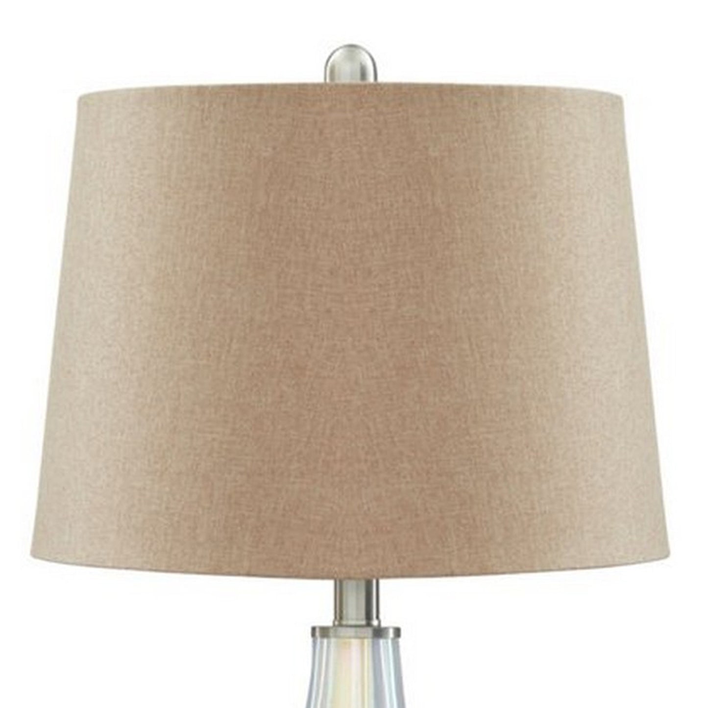 Vase Shape Frame Table Lamp With Fabric Shade Set Of 2 Beige And Blue By Benzara | Desk Lamps | Modishstore - 4