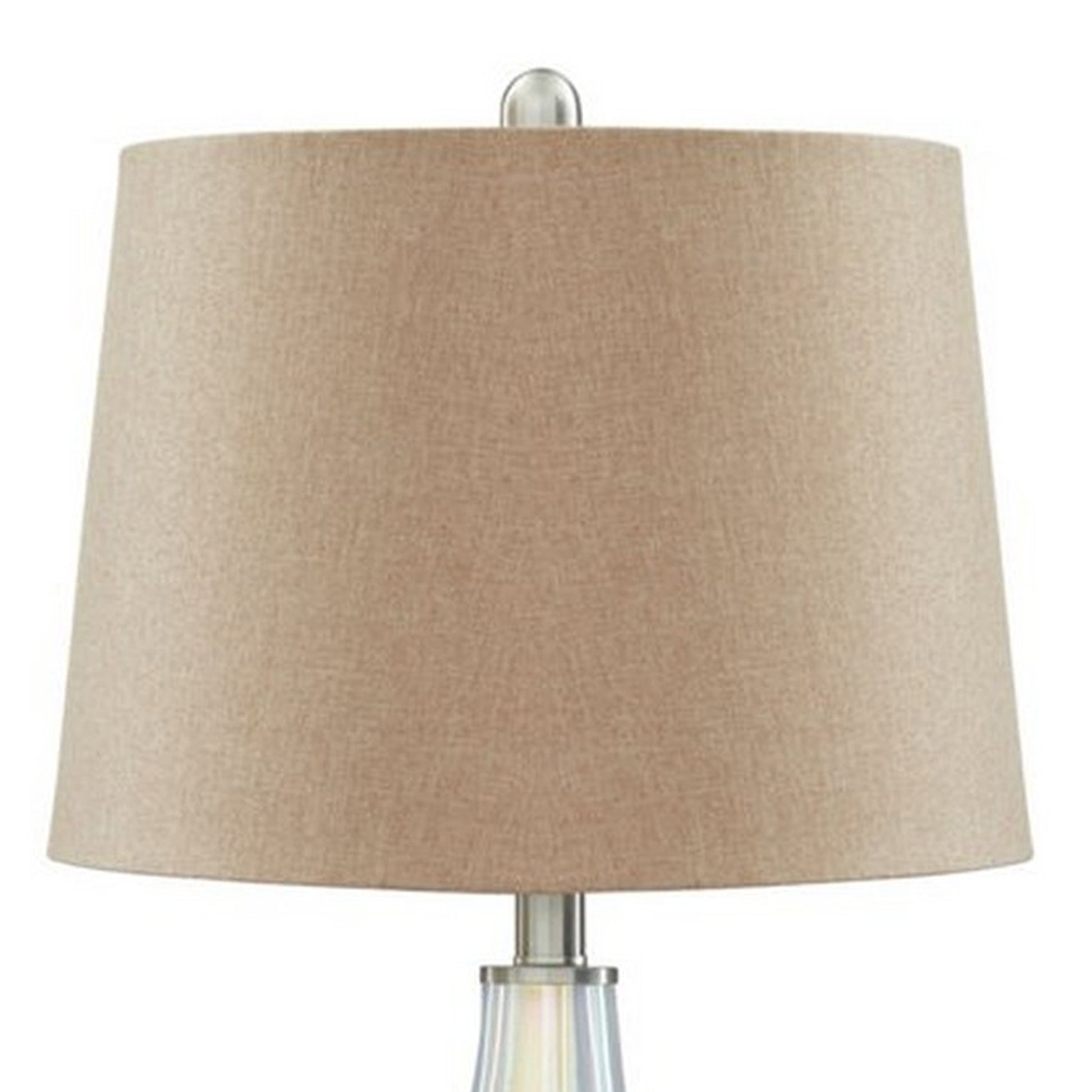 Vase Shape Frame Table Lamp With Fabric Shade Set Of 2 Beige And Blue By Benzara | Desk Lamps | Modishstore - 4