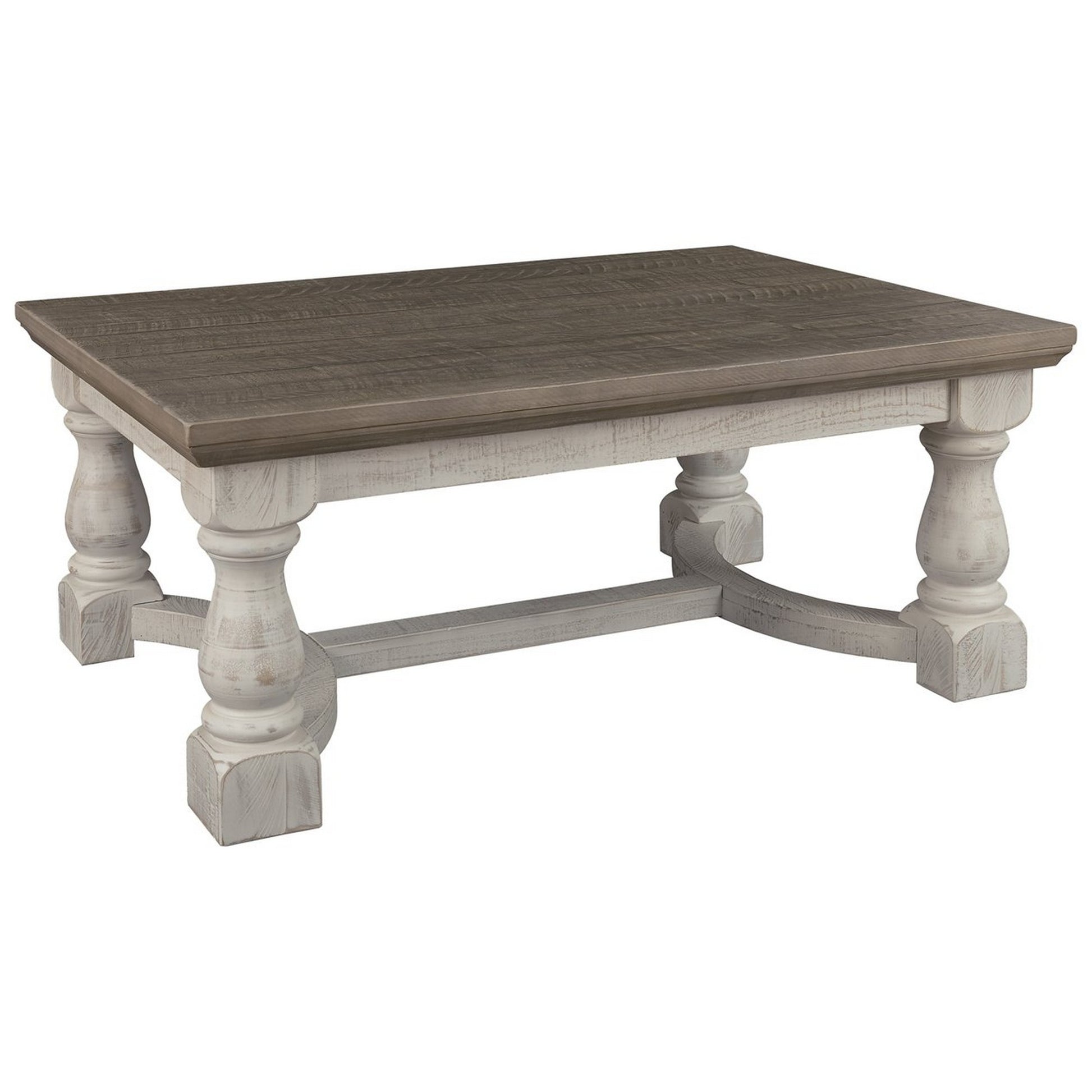Rectangular Wooden Cocktail Table With Trestle BaseBrown And Antique White By Benzara | Coffee Tables | Modishstore