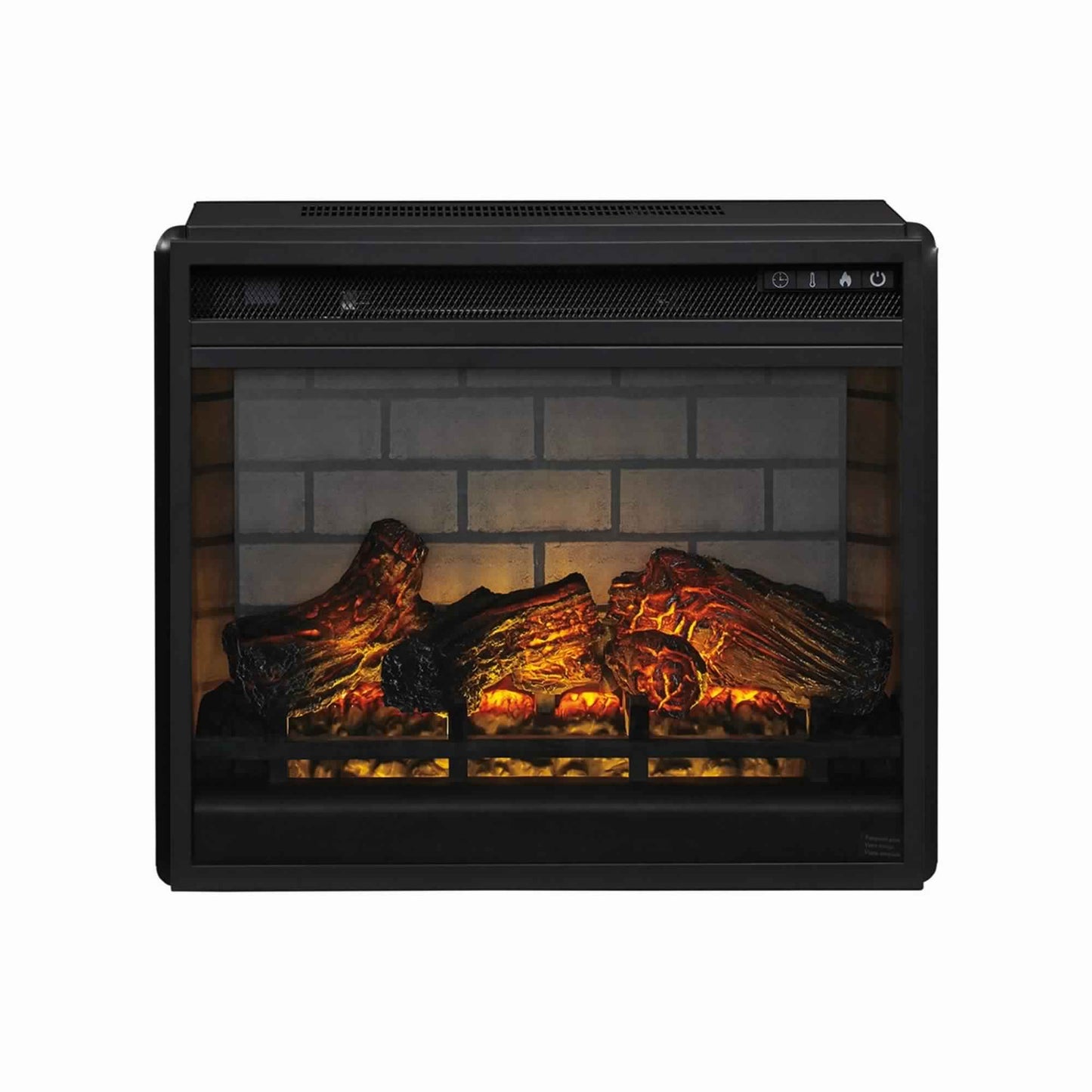 23.75 Inch Metal Fireplace Inset With 7 Level Temperature Setting Black By Benzara | Fireplace Accessories | Modishstore - 2