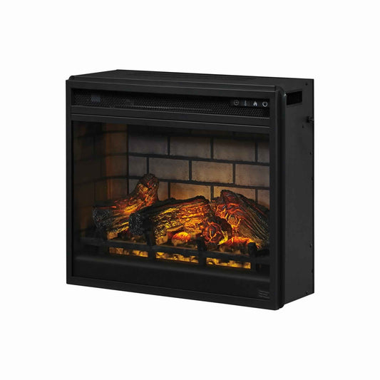 23.75 Inch Metal Fireplace Inset With 7 Level Temperature Setting Black By Benzara | Fireplace Accessories | Modishstore